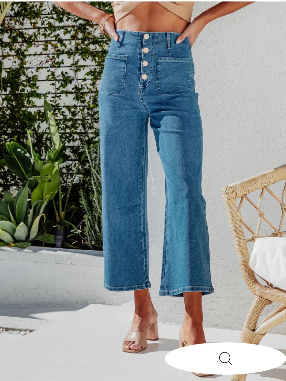 Entro bon voyage cropped high rise wide leg jeans from Vici